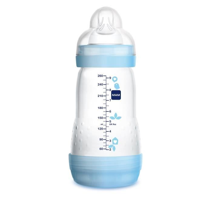 MAM - Biberon Anti Colique - Garçon - Bleu ou Vert - 260 ml - Cdiscount  Puériculture & Eveil bébé
