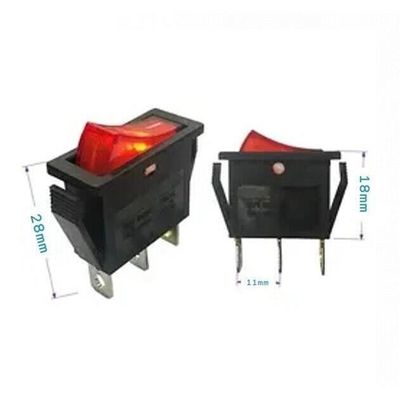 Interrupteur à Bascule Métallique 16mm LED Rouge 12V - 3A - Pour Phares Auxiliaires, Accessoires Auto