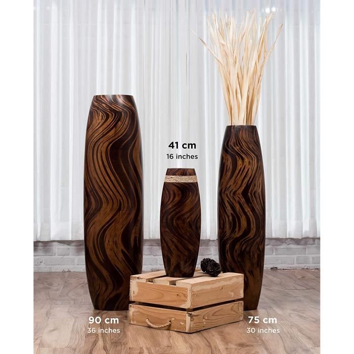 Grand Vase en bois à poser au sol pour sublimer votre intérieure