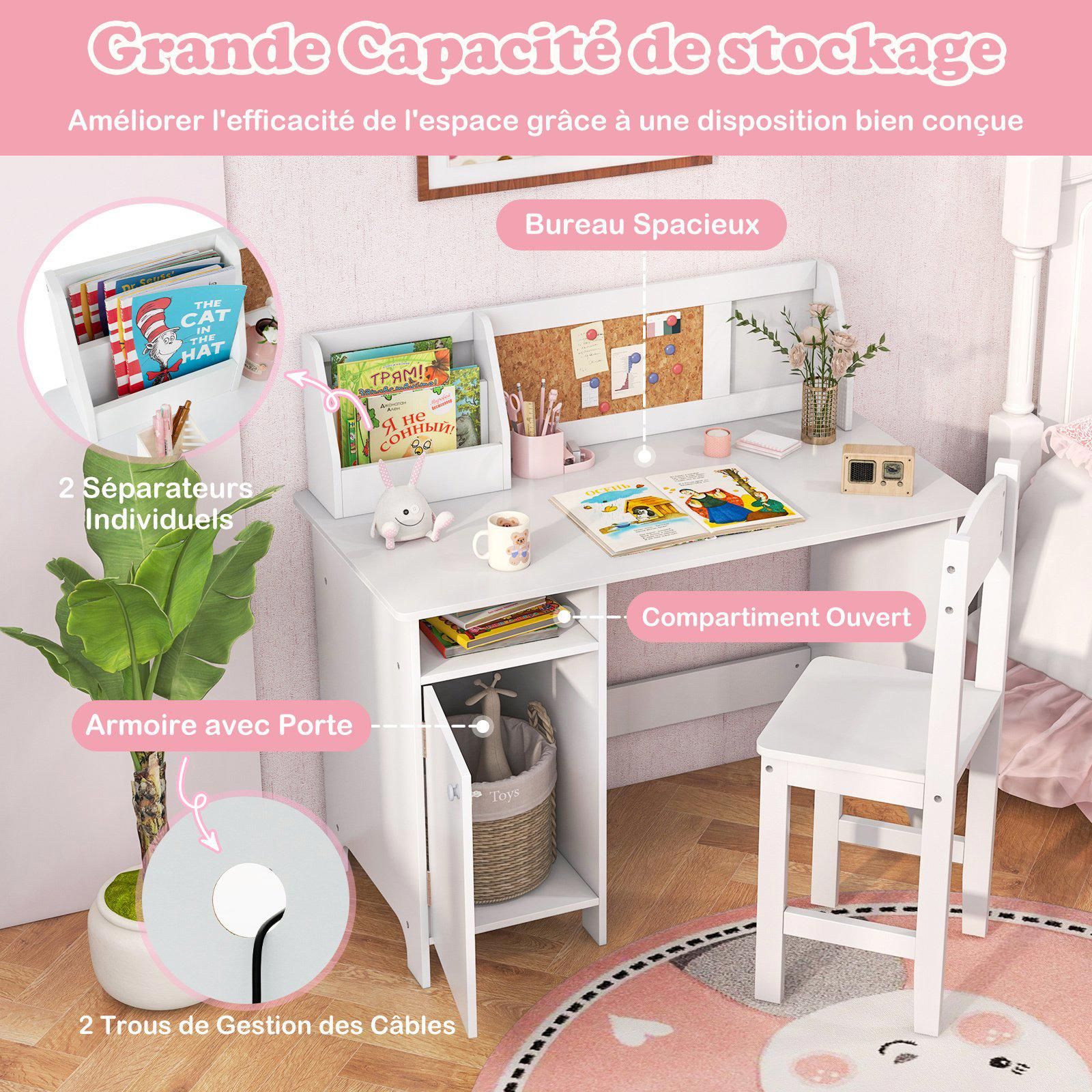 Bureau enfant pliable chêne massif