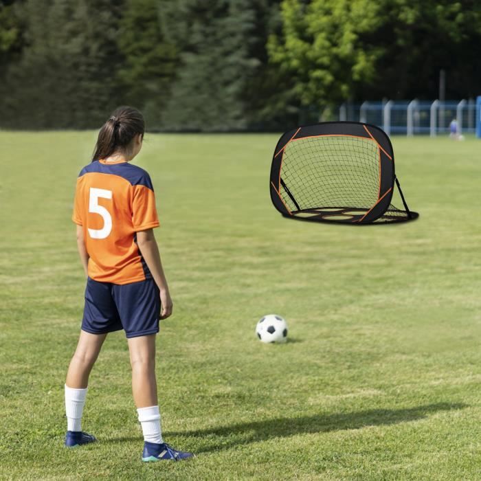 180x120cm Bagail But Football 2 En 1 6x4 Pieds - Avec Cible Et Sac Transport - Parfait Entraînement Jardin Filet Football Portable