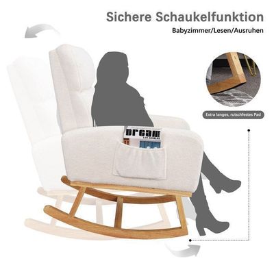 Fauteuil à Bascule En Polyuréthane Rembourré Noir Style Scandinave Fab10012 DECOSHOP26