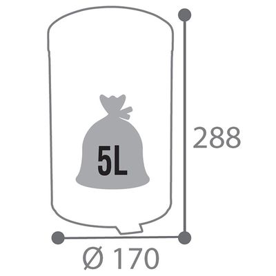 MSV Poubelle à bascule PP KAMAKA 6L Gris - Maison