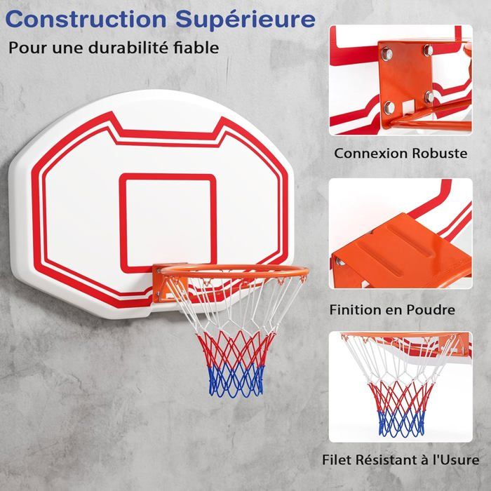 GYMAX 2-en-1 Panier Basket & Cible Fléchettes – Hauteur Réglable 96/146 Cm, Base Remplissable 14L, 6 Fléchettes – Dès 3-10 Ans, Intérieur/extérieur