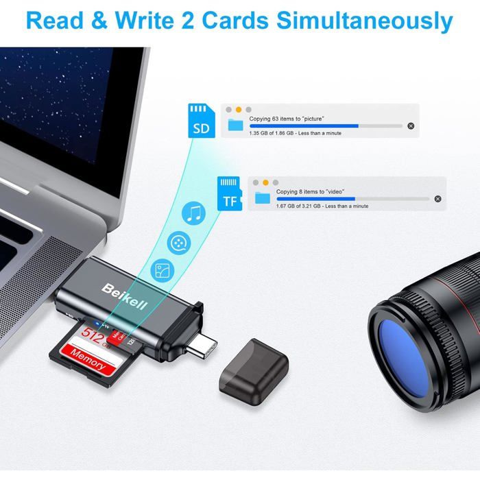 UGREEN USB C SD Card Reader 4 in 1 Micro SD Card Reader Memory Card Adapter USB 3.0 SD Micro SD