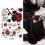 Conception Chaude Rouge Roses Fleur Temporaire Tatouages