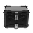 Dilwe Boîte de rangement pour moto Top Case de Moto Top Box de Moto 5052 Alliage D'Aluminium Universel 45L Moto auto coffre-0