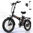 HITWAY Vélo électrique Pliable 20" E-Bike Noir-Orange - Batterie 36V - 11,2Ah - Ecran LCD - Pompe à vélo gratuite-0