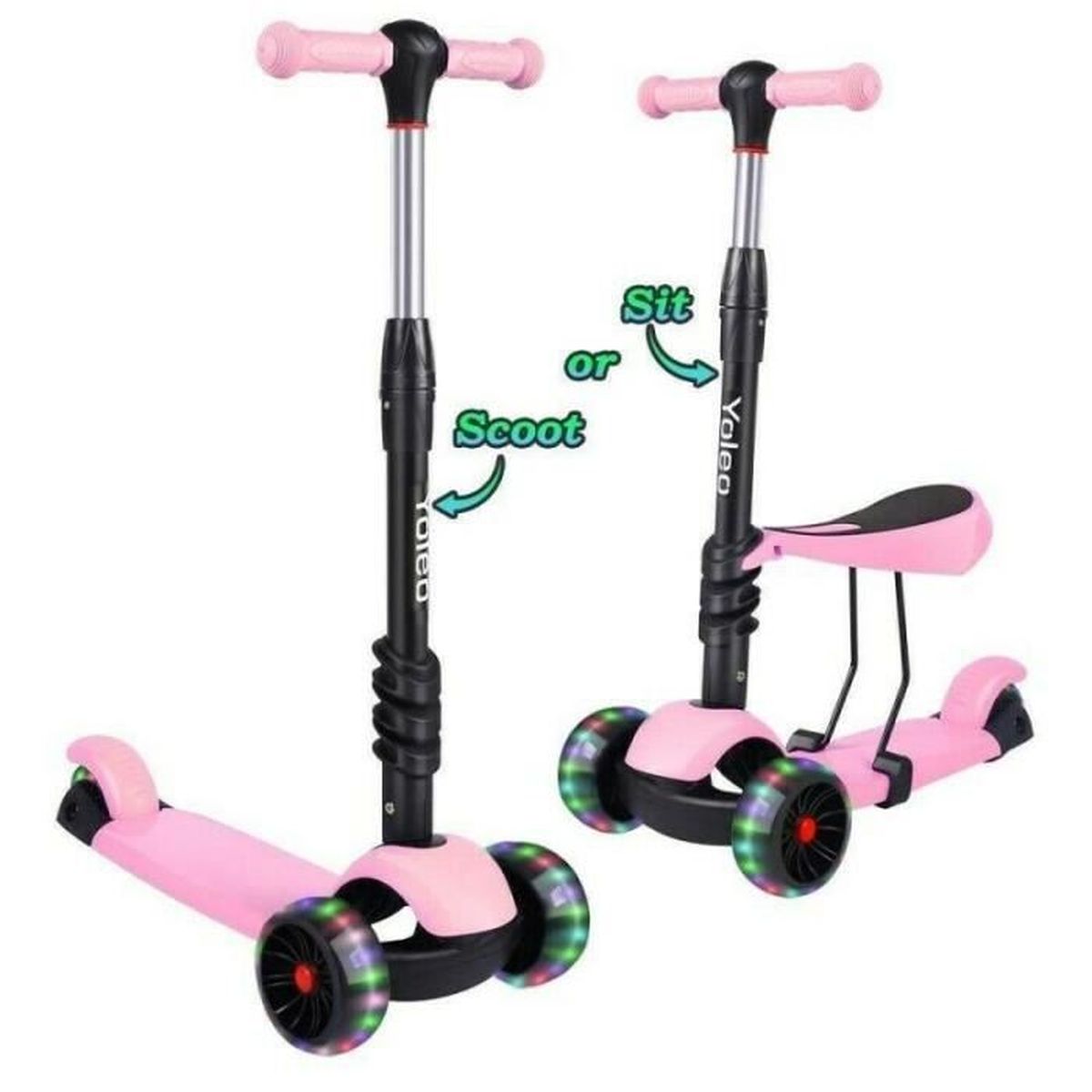 Clementoni - 17738 - Trottinette - Bu00e9bu00e9 Dragon - Scooter Enfant 2 Ans, Trottinette 3 Roues, Ru00e9glables En Hauteur, Portable, Patinette Garu00e7on - Made In
