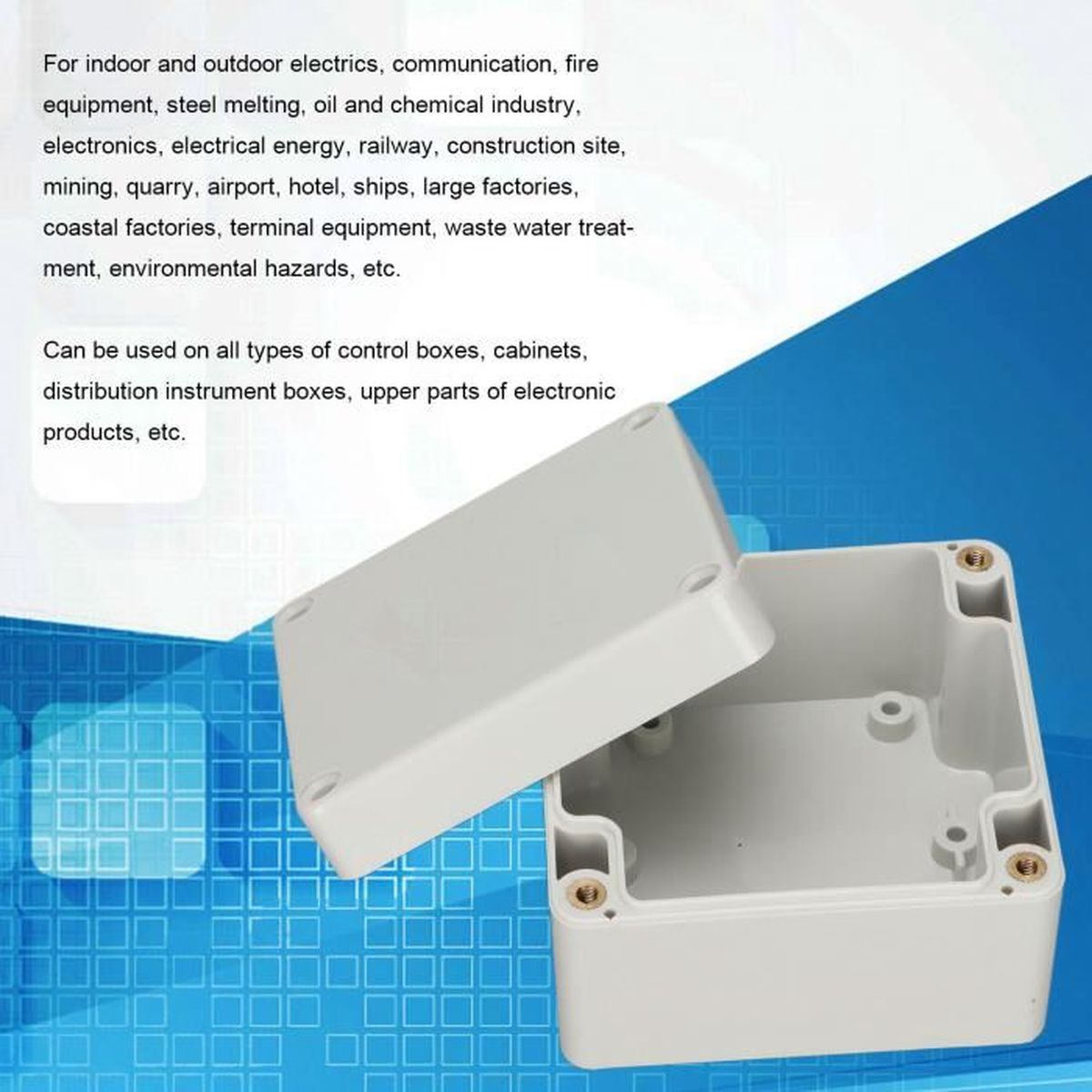 Boîte De Jonction Avec Plaque De Montage Boîtier De Projet Electrique En Plastique Abs Boitier Etanche Ip67 Anti Poussiere Gris 94521519