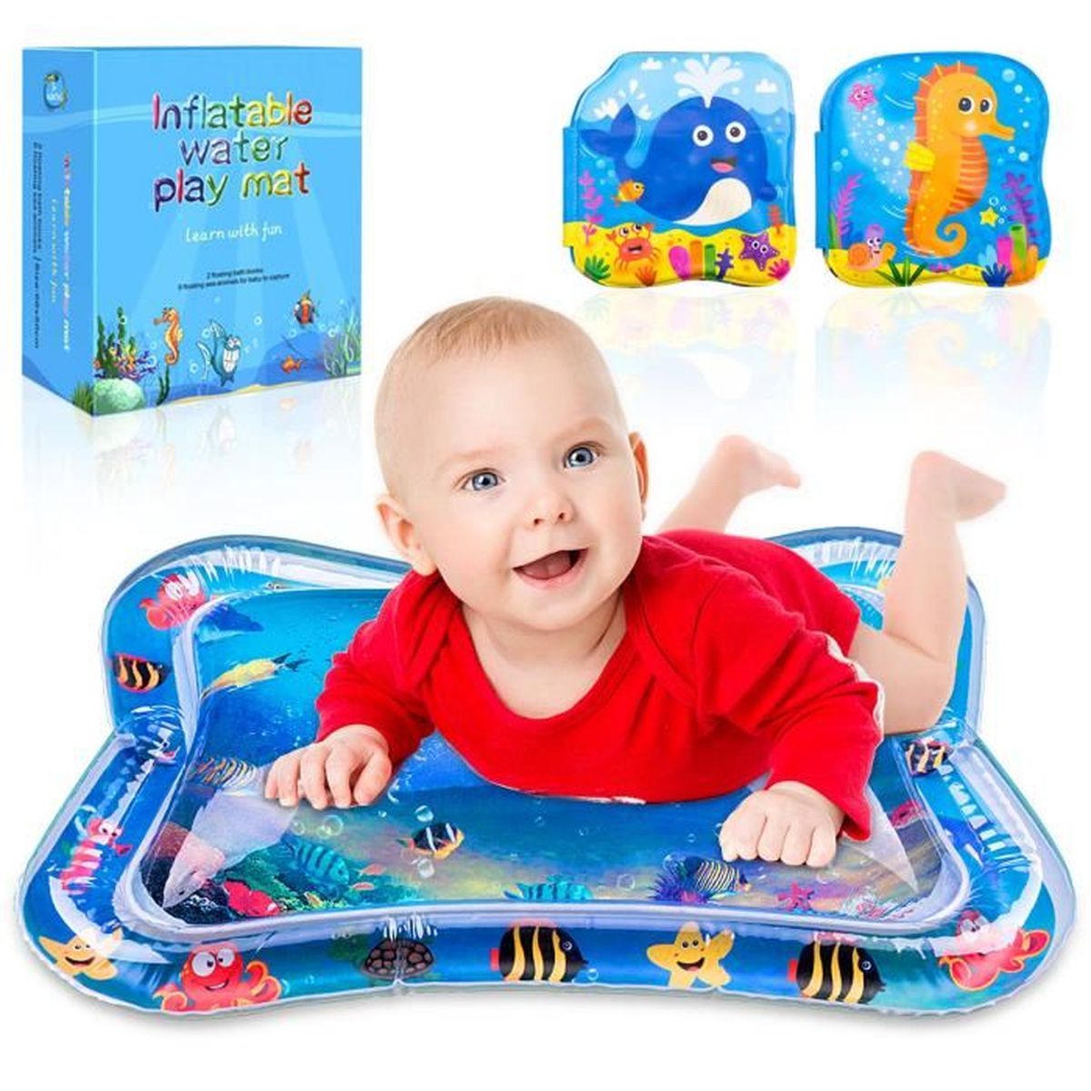 Tapis D'Eau Gonflable Pour Bébé - Jouet Sensoriel Éducatif 66x50cm Pour Enfants 3 à 24 Mois, Plaisir Et Développement