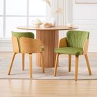 Chairus Chaise de Salle à Manger Lot de 2 Chaise de Cuisine avec Pied Bois, Chaise Naturel en Velours pour Restaurant et Salon,