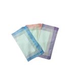 Lot De 6 Mouchoirs En Coton Blanc Pour Femmes - 33x33 Cm - Motifs Roses, Bleus, Jaunes - Ourlés