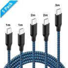 BIGILANTUH Cable USB Type C [5-Pack 1/1/2/2/3m] Nylon Charge Rapide Chargeur pour Samsung S9/S9plus/S8/A7 A5 A3 2017,Huawei P30-bleu