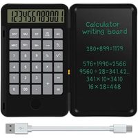 Calculatrice Rechargeable la dernière mode avec Tablette d'Ecriture Électronique LCD 6,5 pouces (Noir)