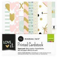 Paper pad 'Love It' de Vaessen Creative (30x30 cm)
