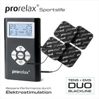 prorelax TENS/EMS Duo Blackline | Appareil d'électrostimulation | 2 thérapies avec un seul appareil