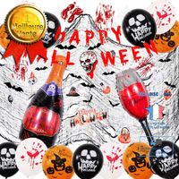 TD® Halloween decoration ensemble de ballons Arrangement d'ambiance Verre à vin Ensemble de films en aluminium