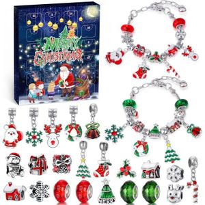 Calendrier de l'Avent 2024 Enfant Fille, DIY Noël Bracelet Bijoux Bracelets  Cadeaux de Noël 5-12 Ans 24 Jours Cadeau Calendrier