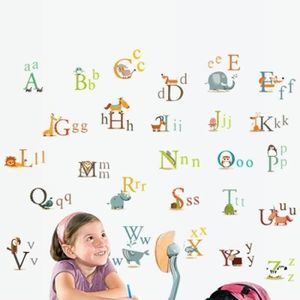 Clest F&H Autocollants Muraux Alphabet ABC - Décor Enfant, Chambre, École - Lettres Amovibles Et Repositionnables