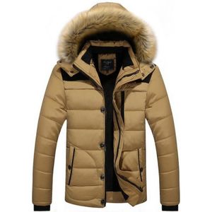 Doudoune Homme Hiver Solde Thick Chaud Longues Veste Zippée Coton Warm  Capuchon Outerwear Blouson Outdoor Amovible Hiver Manteaux Parka New :  : Mode