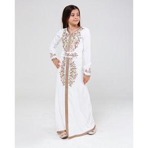 DJELLABA – CAFTAN – TAKCHITA Caftan enfant fille Amira Blanc  takchita djellaba