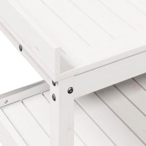 TABLE DE REMPOTAGE BAU Table de rempotage avec étagères blanc bois massif de pin - Pwshymi - JHR15327