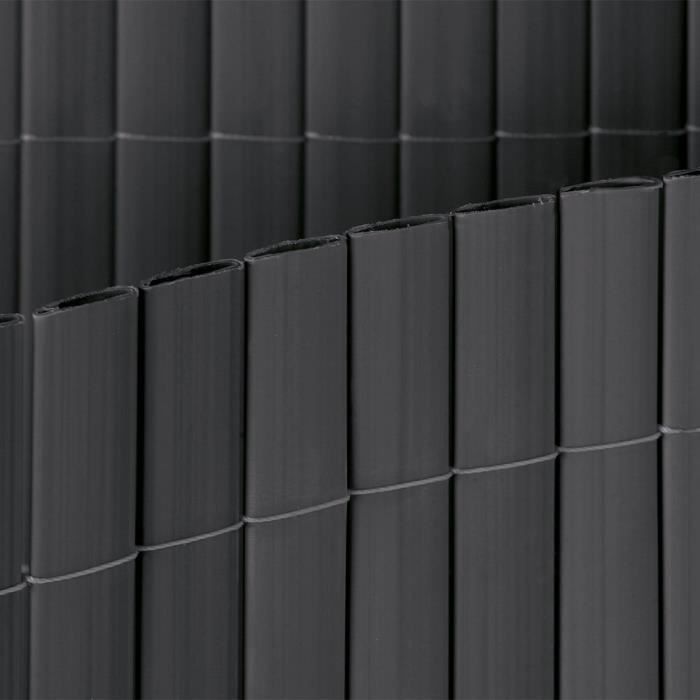 Canisse double face PVC gris anthracite - 1 x 3 m - 100% occultant - 1500  g/m² - Set de fixation - NATURE - Cdiscount Jardin