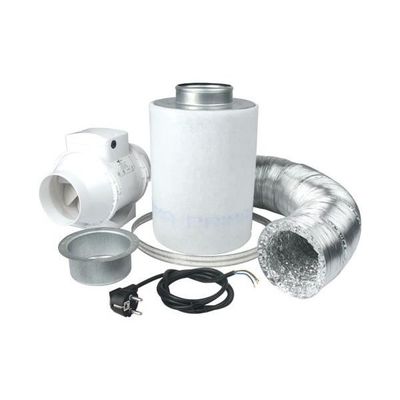 Kit Ventilation Brogachy 100mm - 363 M³/h Avec Filtre Charbon - Pour Tente Culture Et Serre