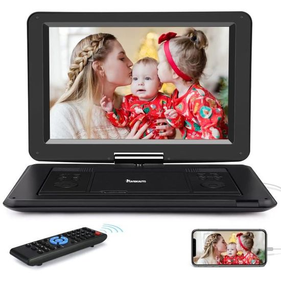 lecteur dvd portable voiture grand ecran 14 pouce pour enfant supporte hdmi input,vidéo full hd, av in out,region libre,dernière m