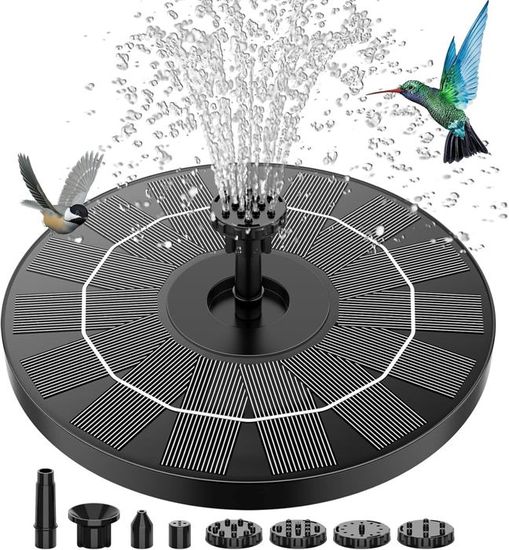 Fontaine Solaire Flottante Anluomafuy - 6 Buses, 1.5W - Pour Bassin, Jardin - Écologique Sans Batterie