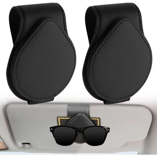 Fine Jade2 Porte Lunettes Pour Voiture En Cuir Véritable