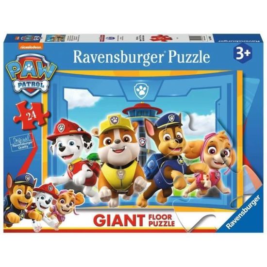 Puzzle Enfant géant 24 pièces, L'équipe des chiots en action, Pat'Patrouille, à partir de 3 ans, Aventure, 03090, Ravensburger