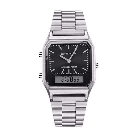 Montre Digitale Homme Sport étanche 5ATM – Cadran 50 Mm, Alarme, Chronomètre, Rétroéclairage, Style Militaire