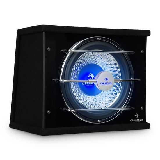 Auna Caisson de basses pour voiture Subwoofer auto 30cm 400W RMS (12", 800W max, LED Bleu