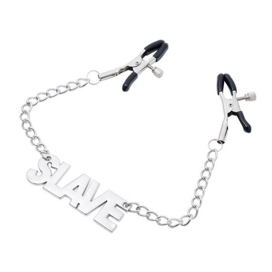 Collier Chaîne Acier Inoxydable Avec Pinces à Tétons - Bijoux De Corps Intimes - Doré