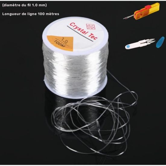 2 Rouleaux Fil Élastique pour Bracelets, 0,4mm 100m Fil de Perles en Élastique, Transparent Fil pour Bracelet Resistant, Fil Élastique pour Bracelet, Pearl, Collier, Fabrication de Bijoux, Artisanat