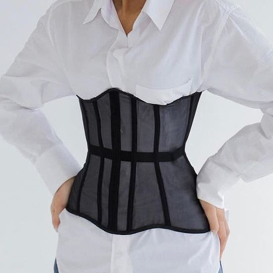 Corset Large en Faux Cuir pour Femme - Ceinture Amincissante - Taille