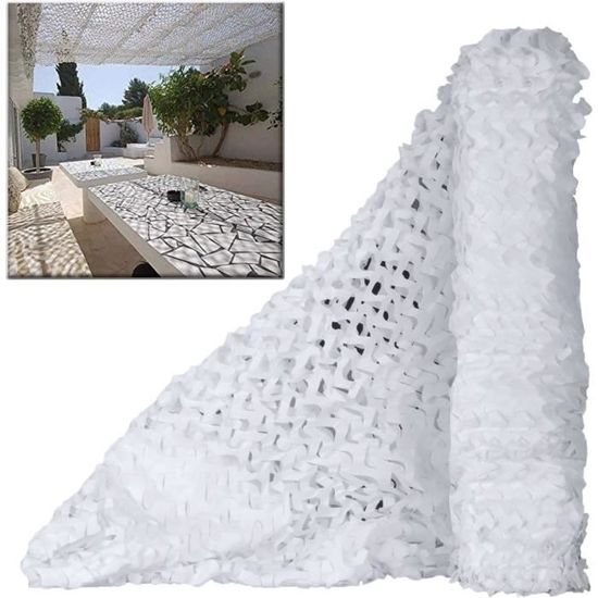 Filet De Camouflage Blanc, Tissu D'ombrage Oxford 210d, Voiles D'ombrage Respirantes en Maille, Filet De Camo Écran Solaire Extérieur, Pour Décoration Militaire, Chasse, Tir,1.5x6m(4.9*19.7ft Filet De Camouflage Blanc, Tissu D'ombrage Oxford 210d, Voiles D'ombrage Respirantes en Maille, Filet De Camo Écran Solaire Extérieur, Pour Décoration Militaire, Chasse, Tir,1.5x6m(4.9*19.7ft