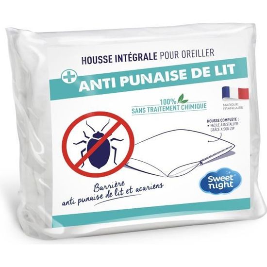 Housse Oreiller 65x65 Cm Anti Punaises De Lit Et Acariens – Tissu Microtext 1016 Fils/cm² – Fermeture Hermétique – Lavable 60°C - 7