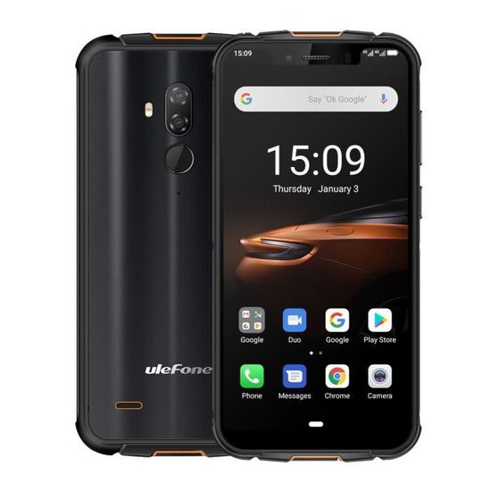Ulefone Armor 5S Smartphone IP68 Etanche NFC Téléphone Portable Robuste 4Go + 64Go Noir Version Européenne