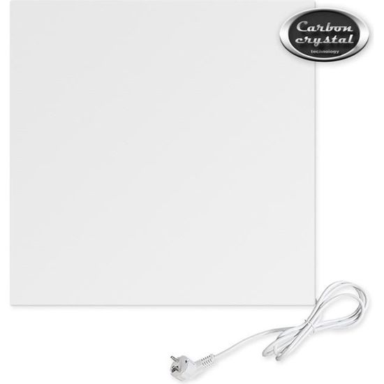 Panneau Chauffant Infrarouge Crystal Carbon 60x60 Cm - 360W - Blanc - Viesta