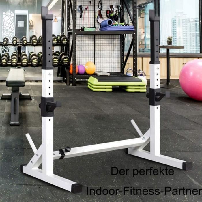 RUII Support d'haltère réglable en hauteur 12 Positions Squat Rack de Rangement