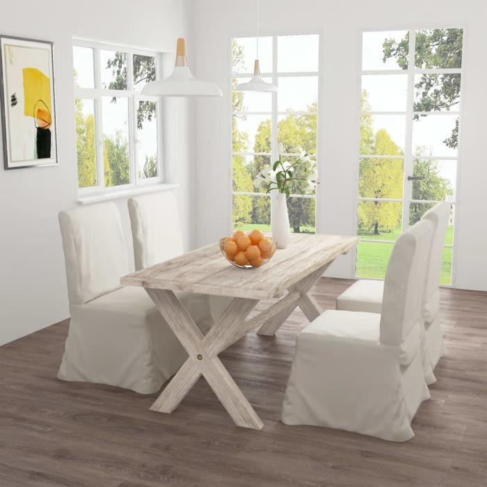 Table de salle à manger 160x80x75 cm Bois de teck massif -CYA