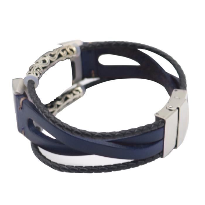 bracelet de montre vendu seul Bracelet en cuir de remplacement pour bracelet Fitbit Charge 3 TZZ81212665BU_non