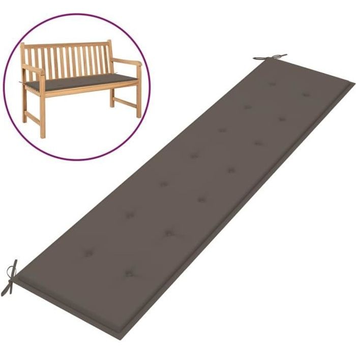 Jardin®6029Coussin de banc de jardin Chaise de jardin Banquette de Jardin - COUSSIN D'EXTÉRIEUR Galettes FAUTEUIL DE JARDIN Taupe 20