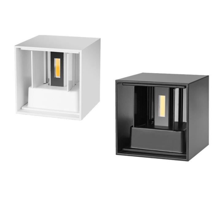 IP65 étanche 6W 12W lampe extérieure murale à LED moderne en aluminium réglable en Surface monté cube LED jardin po - White - JB6491