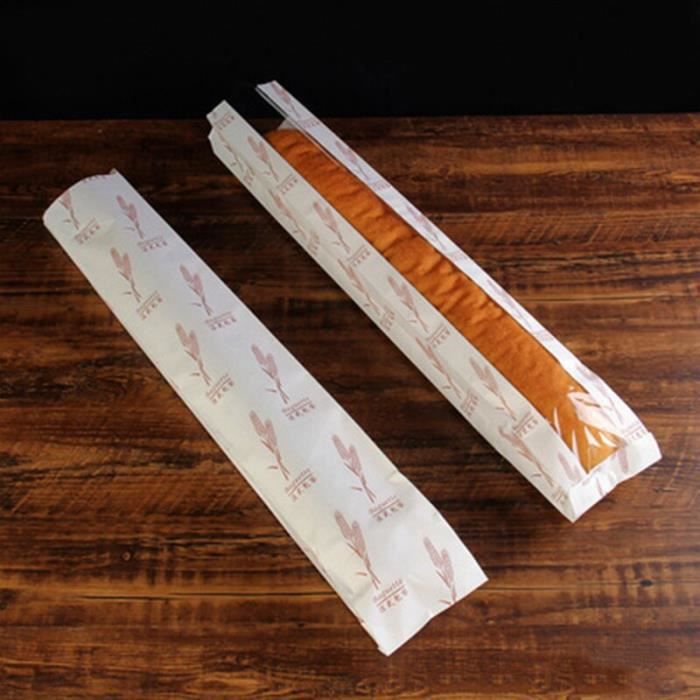 Papier Alimentaire,Sacs en papier Kraft, sacs pour baguettes, pratique pour pain, Biscuits, stockage - Type A1 10X59.0X4.0cm