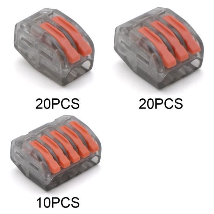 WAGO B 20 20 10-50 Pieces -Bornier universel pour le transport de l'énergie solaire,Mini fil Compact,rapide,connecteur de voiture
