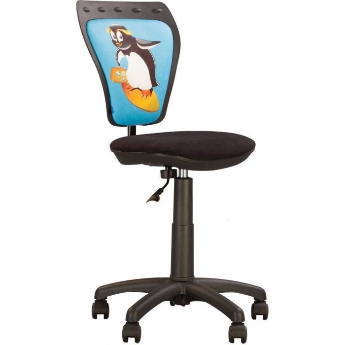 CHAISE, FAUTEUIL DE BUREAU ENFANT MINISTYLE PINGOUIN. NOIR/ BLEU. Rose
